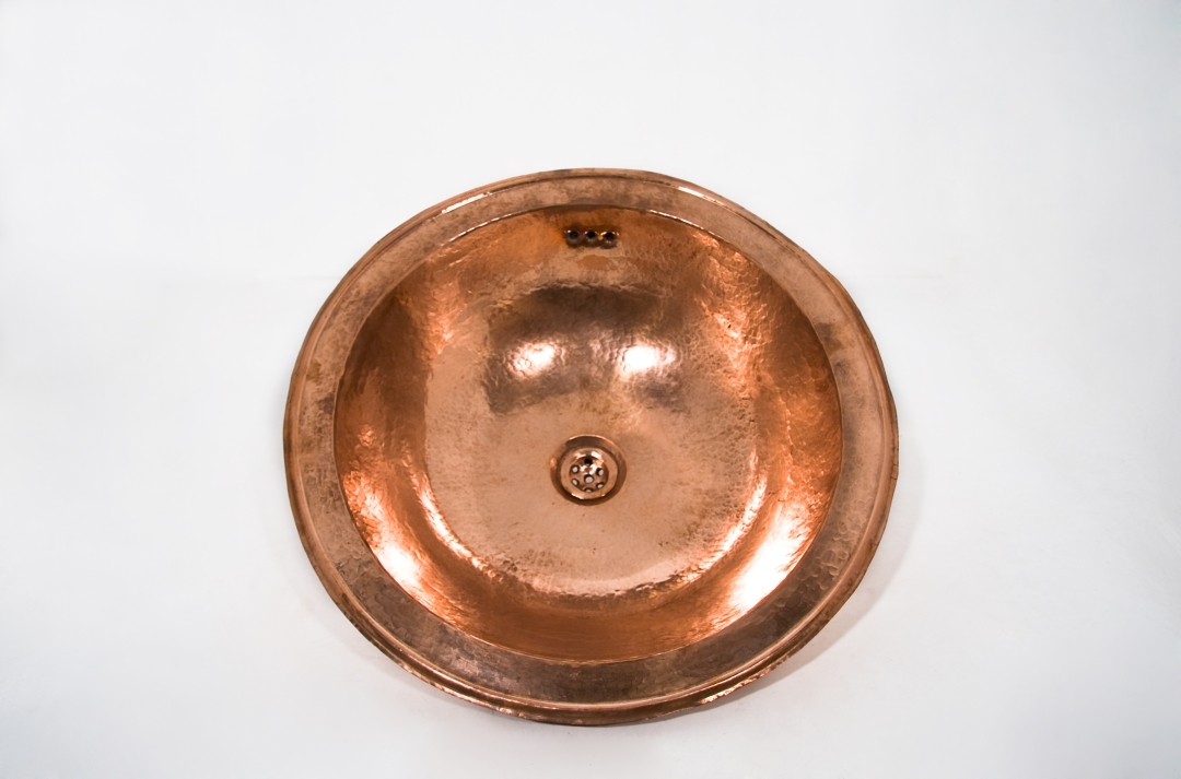 Sink copper round 50 plain