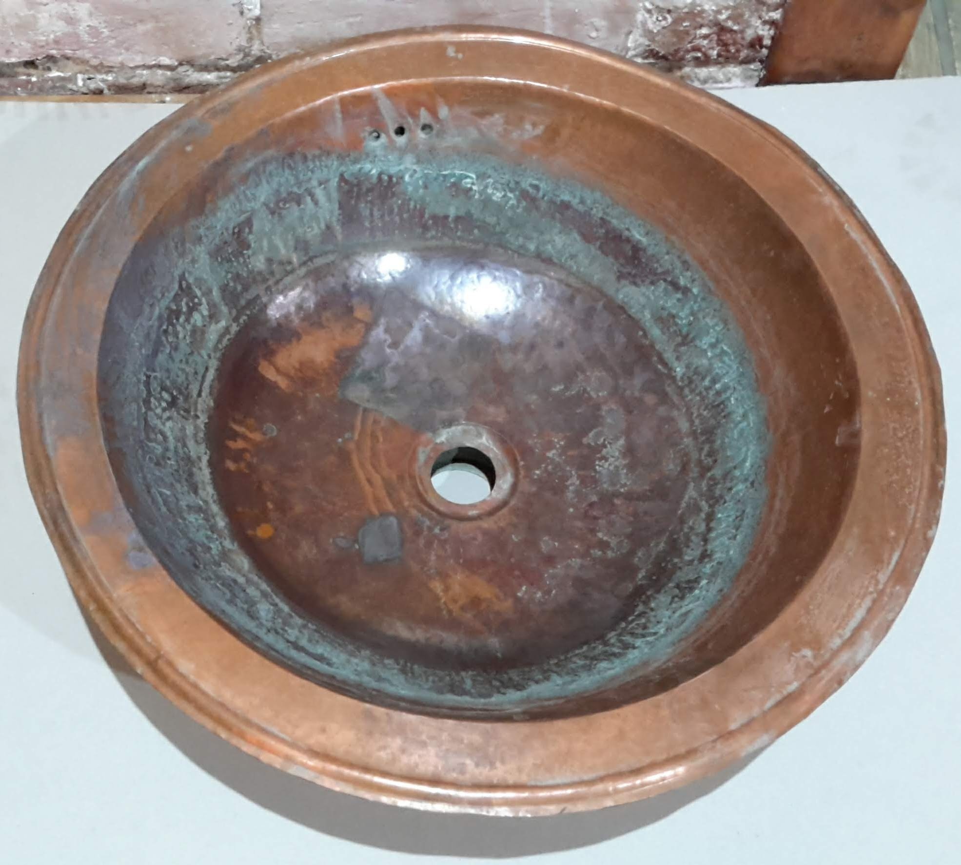 Sink copper round 50 plain (def)