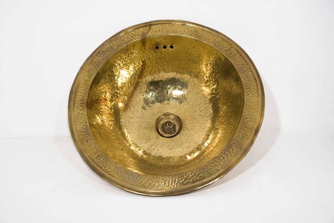 Sink brass round 45 antique