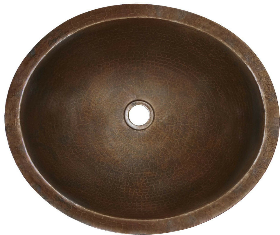 Sink copper oval 58 dark