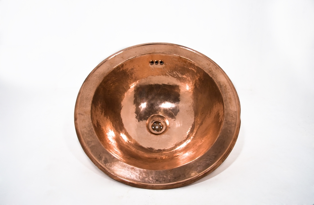 Sink copper round 45 plain