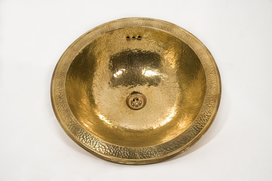 Sink brass round 50 antique